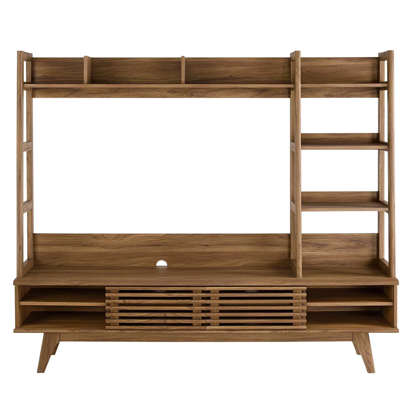 Modway Render TV Stand Entertainment Center in Walnut