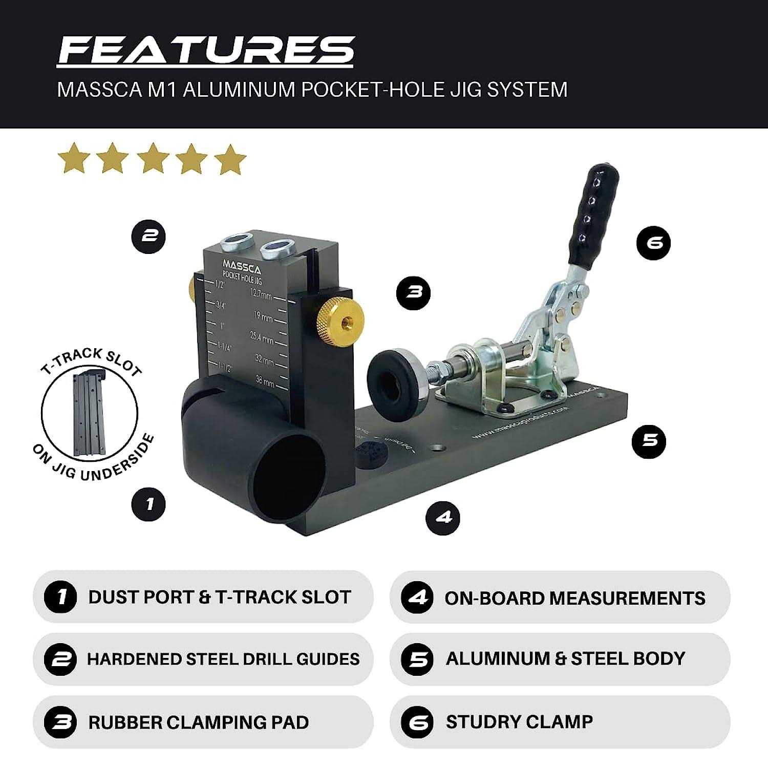 Pocket Hole Jig Kit M1 Adjustable &amp; Easy To Use Pocket Screw Jig - Shop Hardware Tools Online Store