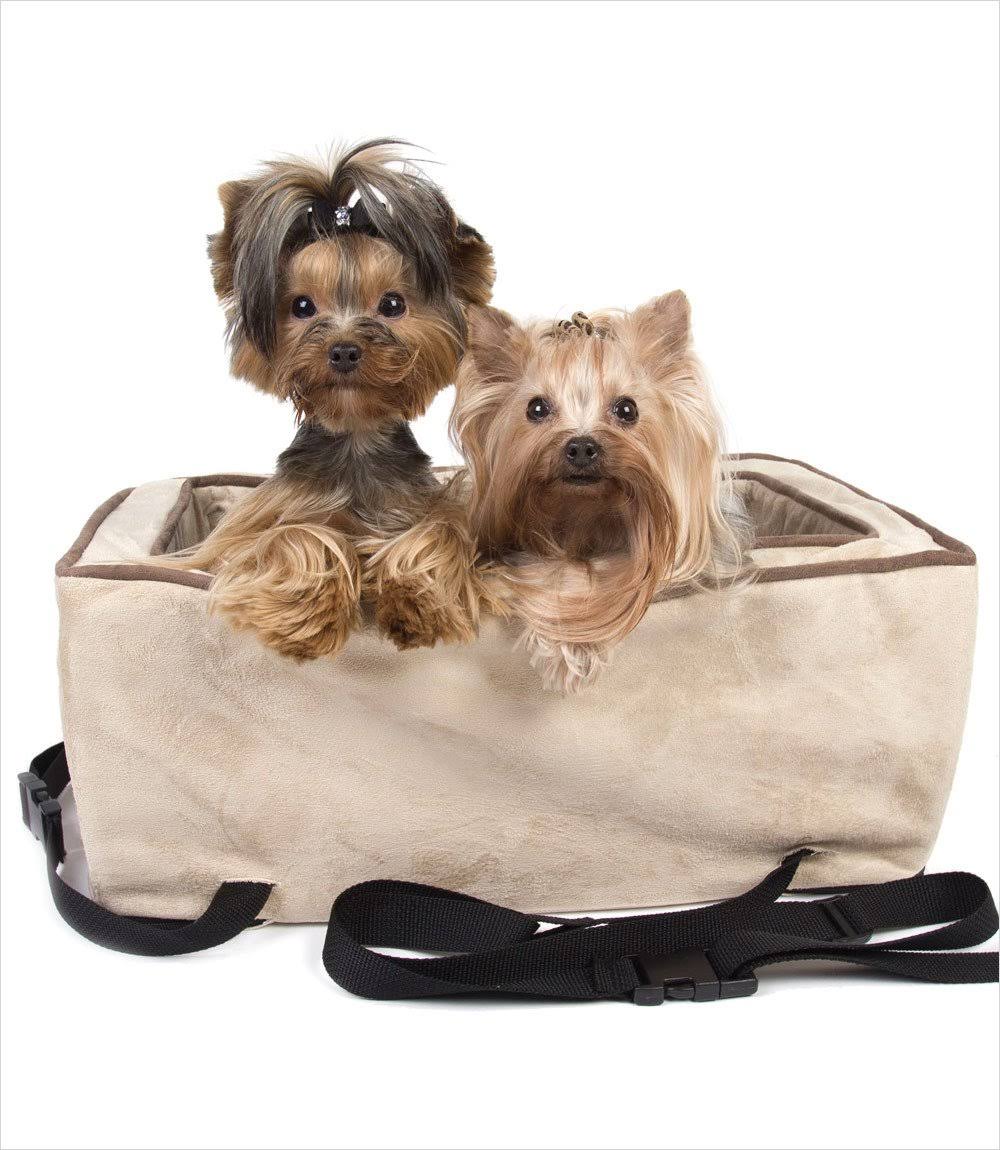 Snoozer Luxury Console Pet Car SEAT, Buckskin u0026 Java, Large