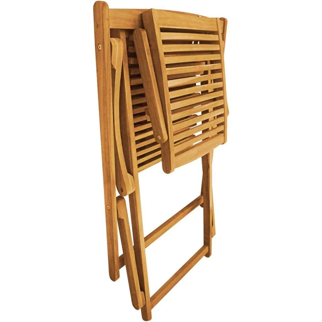 vidaXL Deck Chair with Footrest Acacia Wood