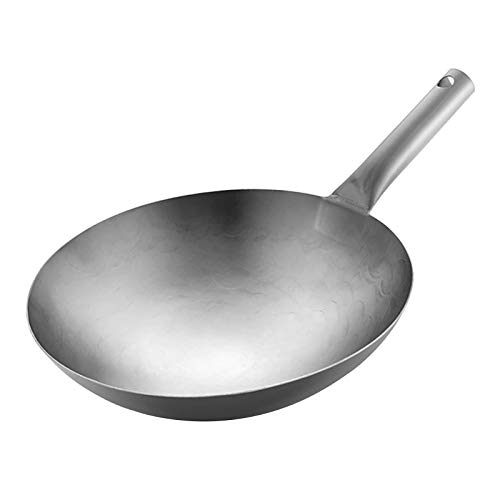 High-end Pure Titanium Frying Wok, Non-Stick Pan Cooking Pot Wok Kitchen Cokware with Handle for Gas Cooker,34cm