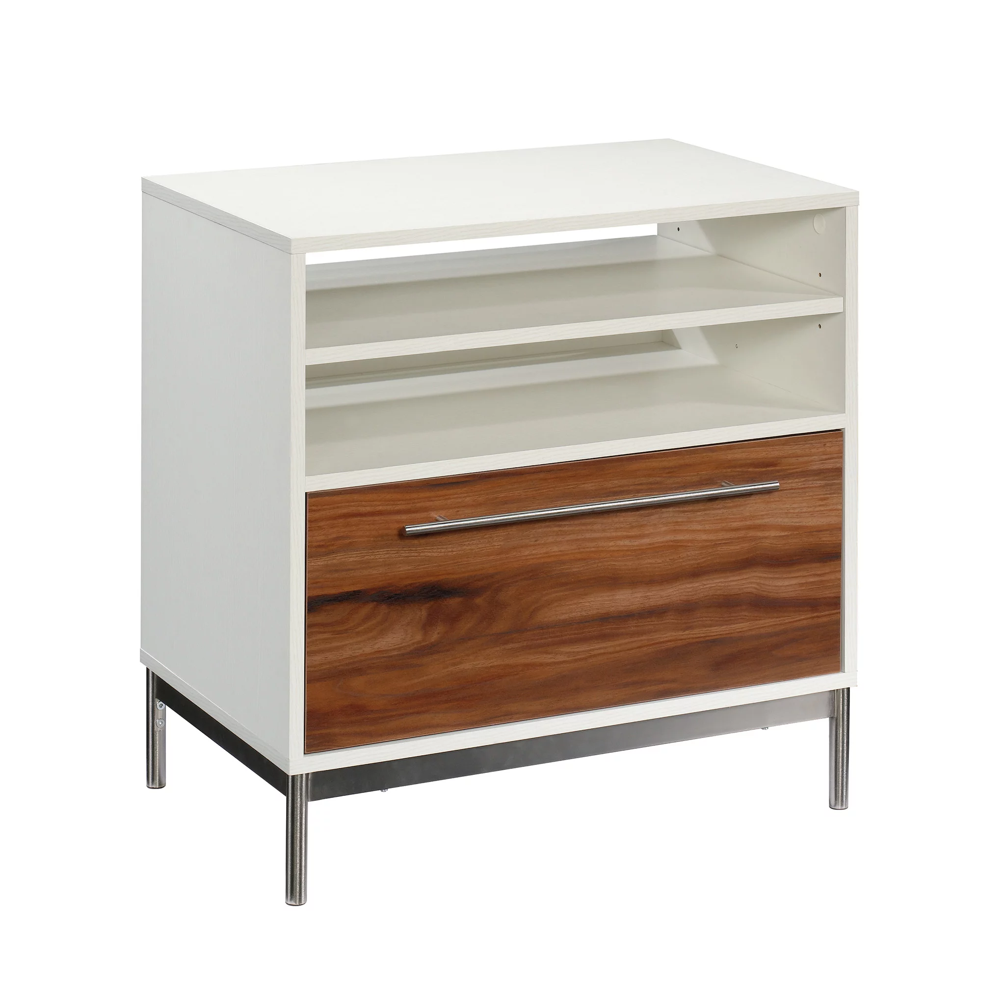 Sauder Vista Key Lateral Office File Cabinet with Open Storage, Pearl Oak Finish