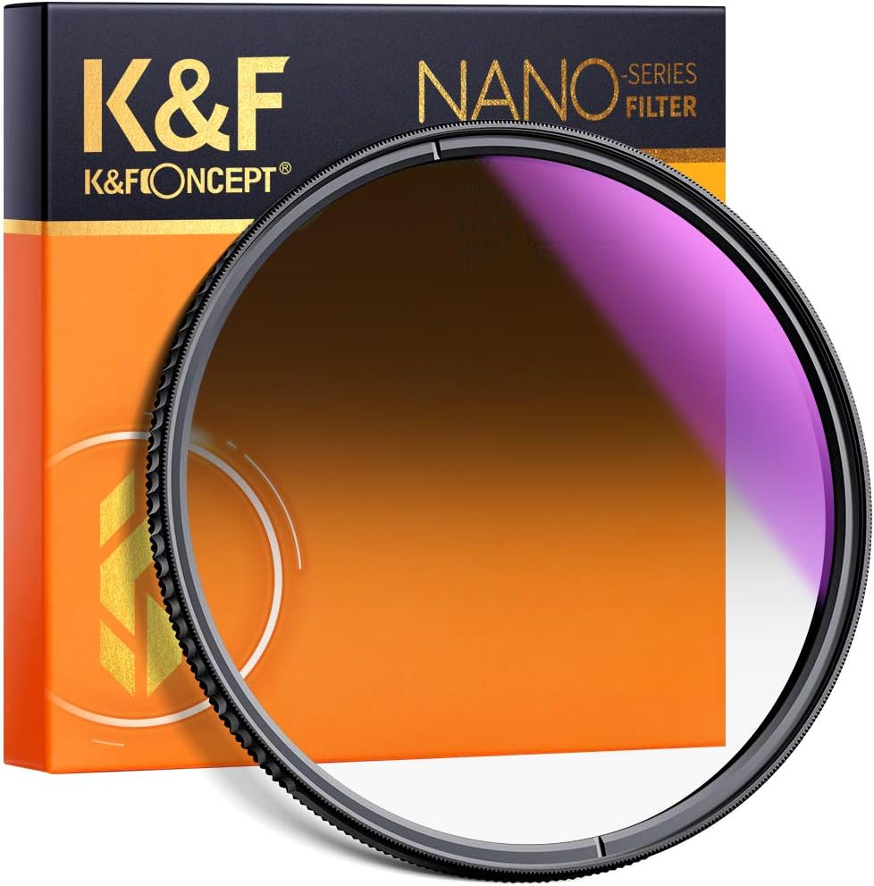 K&F Concept 77mm HD Soft GND8 Lens Filter, 3 Stop (0.9) Soft Graduated Neutral Density Filter with 28 Multi-Layer Coatings Waterproof/Scratch Resistant/Anti-reflectivity for Camera Lens