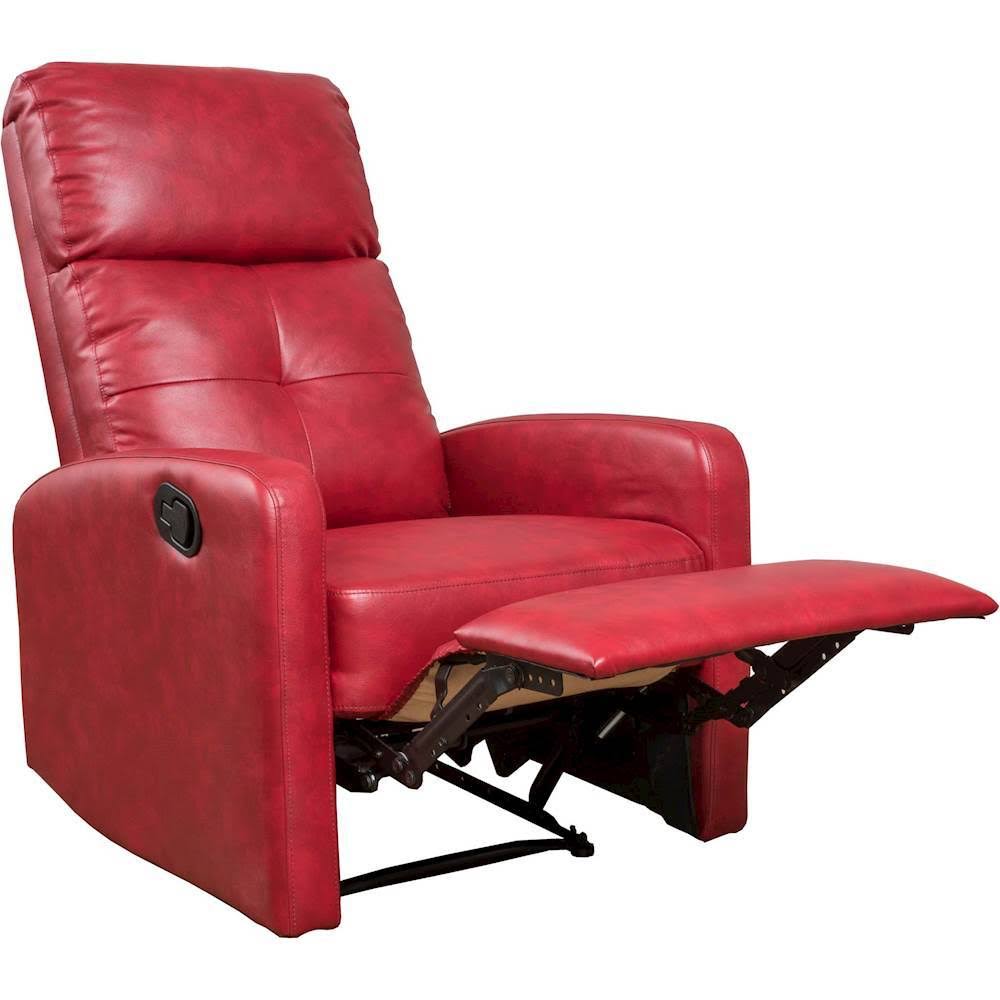Noble House - Savannah Faux Leather Recliner - Ox Blood Red
