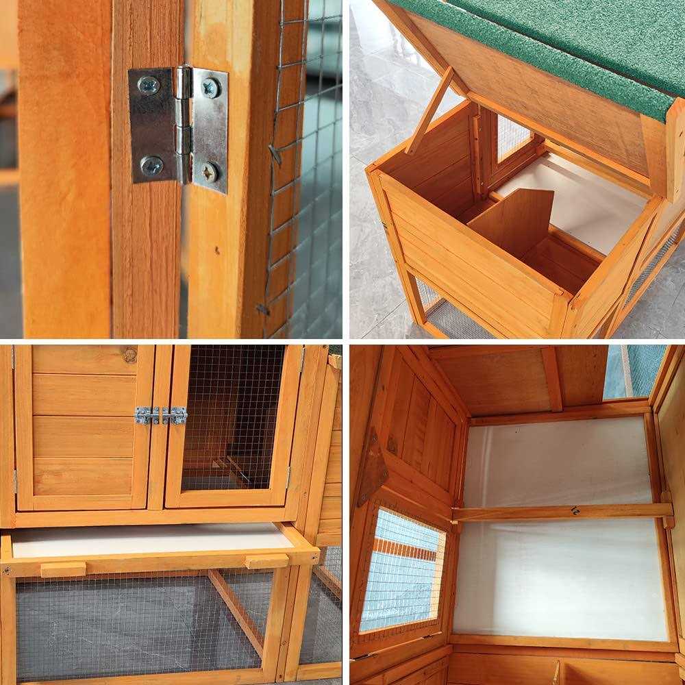 RUNVA 122''Chicken Coop with Nest Box Poultry Cage with Removable Tray - Pet Supplies online store