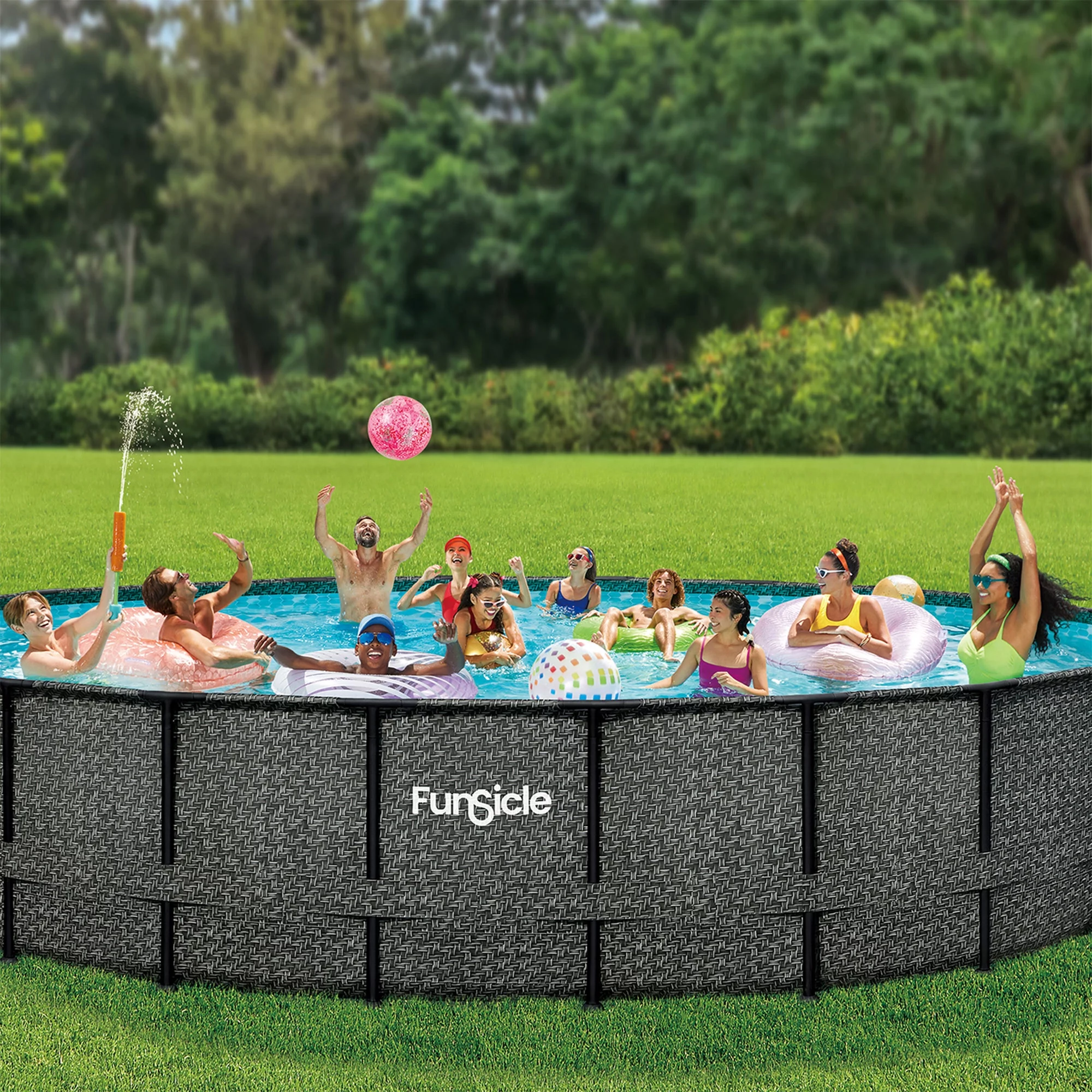 Funsicle 22' x 52 Oasis Round Outdoor Above Ground Swimming Pool