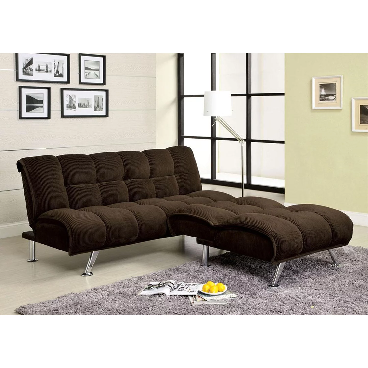 Futon Sofa, Dark Brown