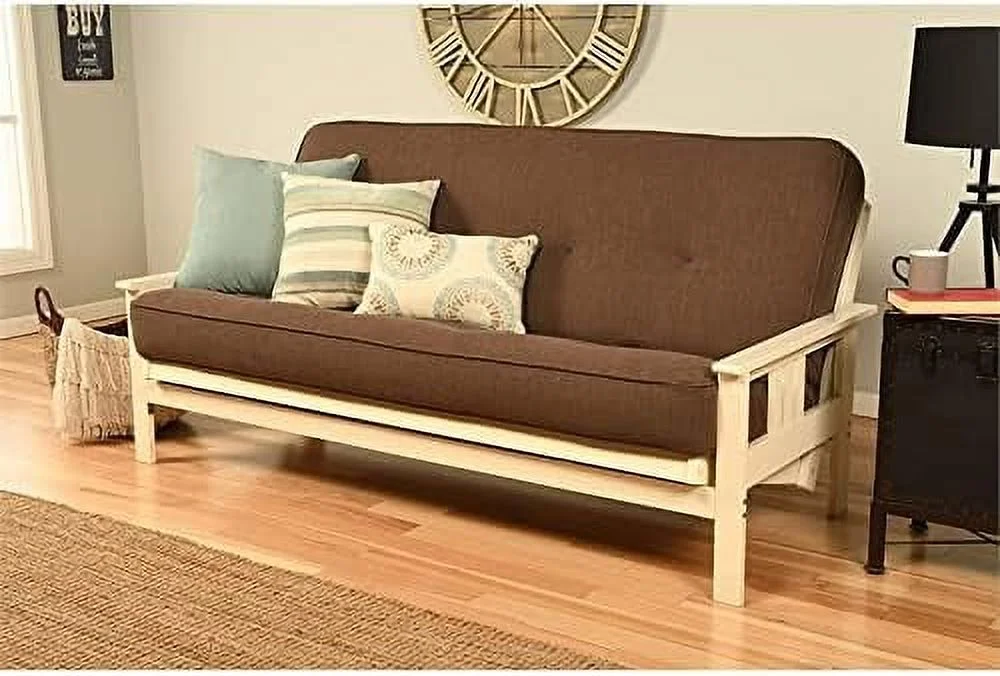 Full Size Spring Futon Mattress Replacement, Linen Sleeper Sofa Bed Mattress, Cocoa Brown