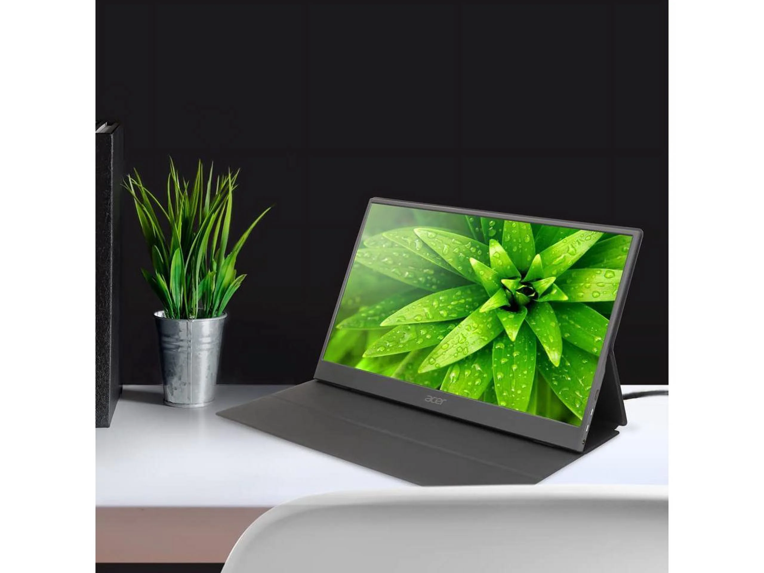 Acer 15.6" Full HD (1920 x 1080) IPS Business Portable Monitor, Ultra Slim Portable Design | Premium Cover I External Monitor for Laptop PC Mac, PM161Q Abmiuuzx