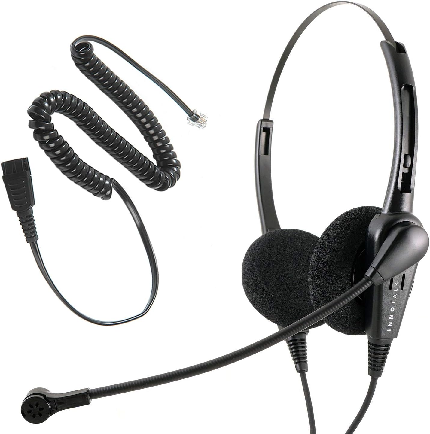 Phone Headset Compatible with Avaya Nortel Phone 1140e, 3903, M3904, NT8B30, NT8B40 Headset - Cost Effective Customer Service Binaural Noise Cancel Headset