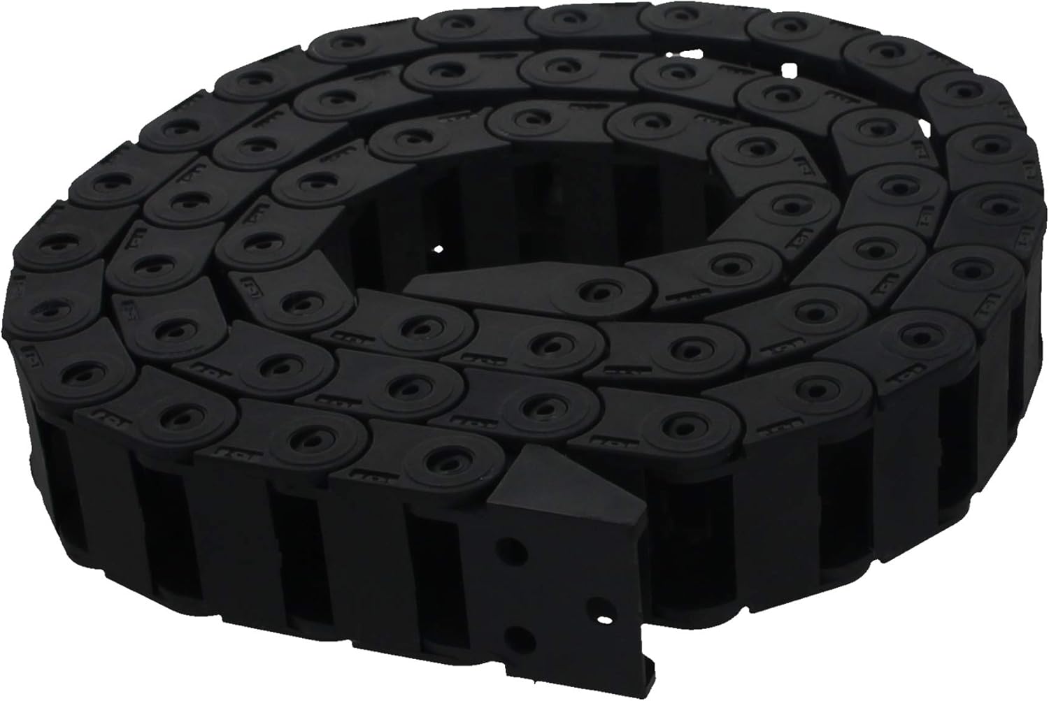 Fielect Drag Chain Cable Carrier Open Type with End Connectors R100 35X100mm 1 Meter Plastic for Electrical CNC Router Machines Black 1Pcs