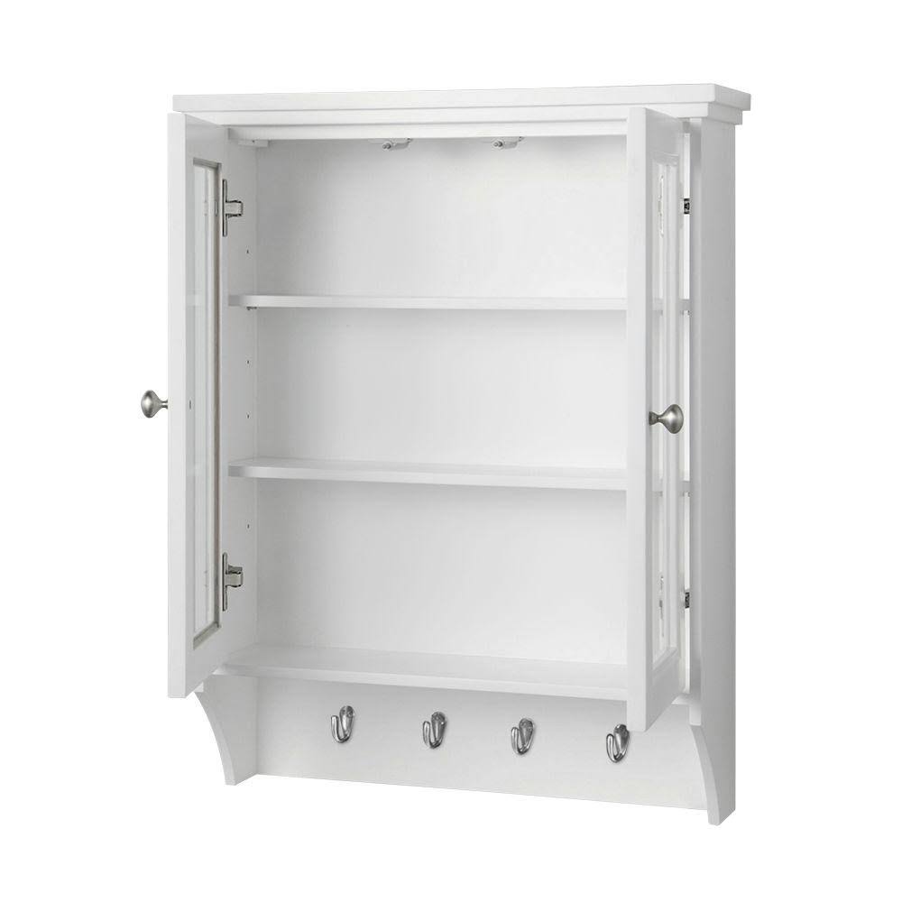 Foremost Gazette 23-1/2 in. W Wall Cabinet in White with Glass Door
