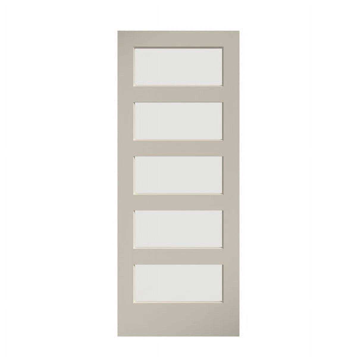 EightDoors 5-Lite Frosted Glass White Prefinished Solid Wood Core Barn Door - Shop Hardware Tools Online Store