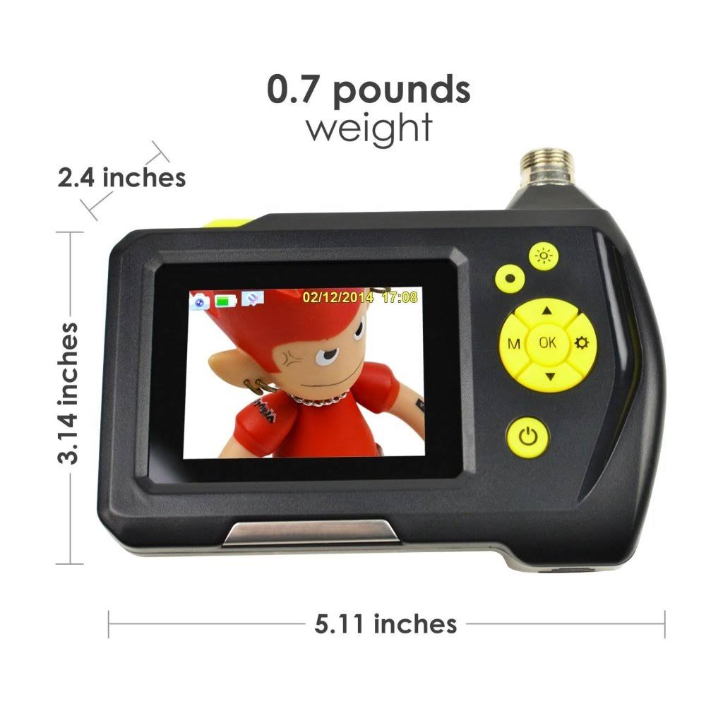 Waterproof Endoscope Digital Inspection Camera Borescope 8.2mm Camera 2.7 inch Screen Monitor (5m Cable)