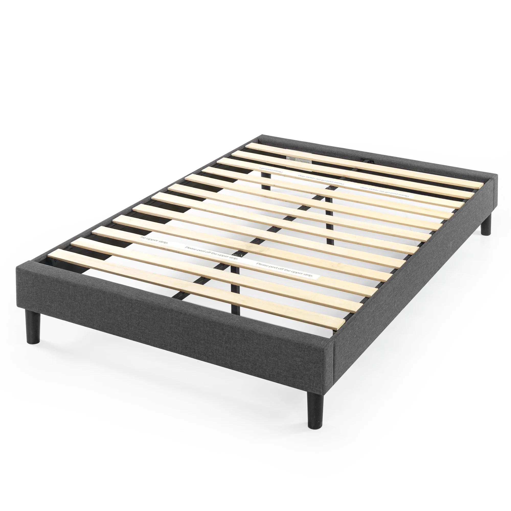 Zinus Curtis 13" Upholstered Platform Bed Frame, Grey, Full