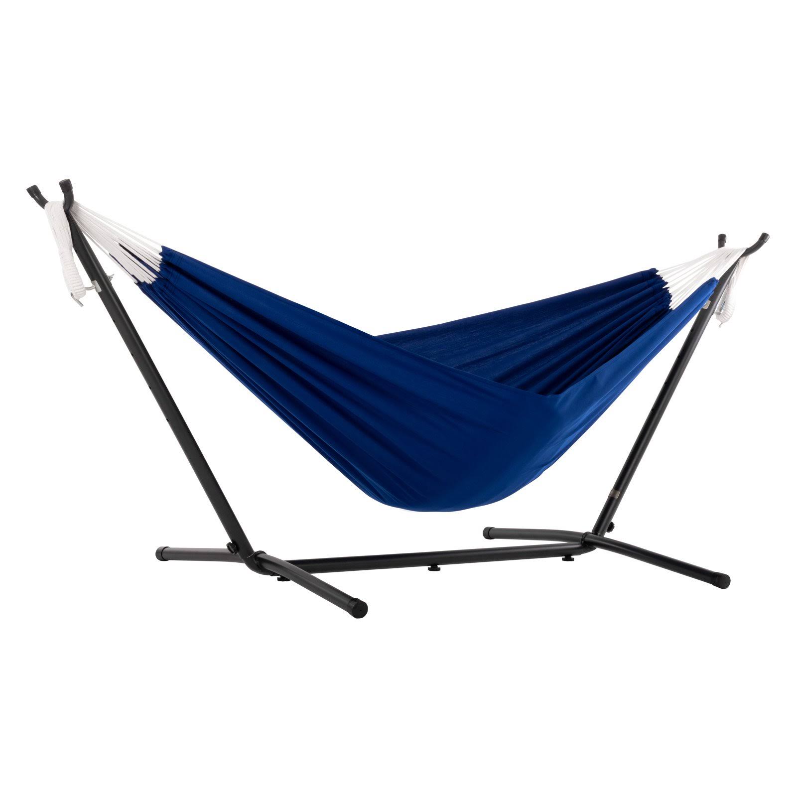 Vivere 9ft Polyester Royal Blue Hammock with Stand
