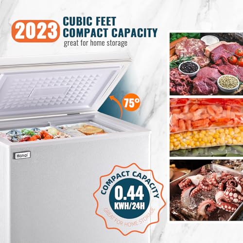 WANAI White Chest Freezer Freestanding Deep Freezer