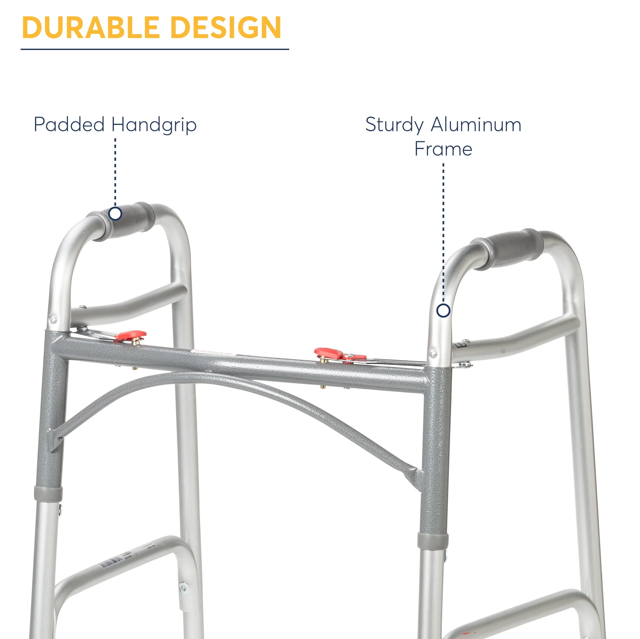 Drive Medical PreserveTech Deluxe Two Button Folding Walker with 5 Wheels