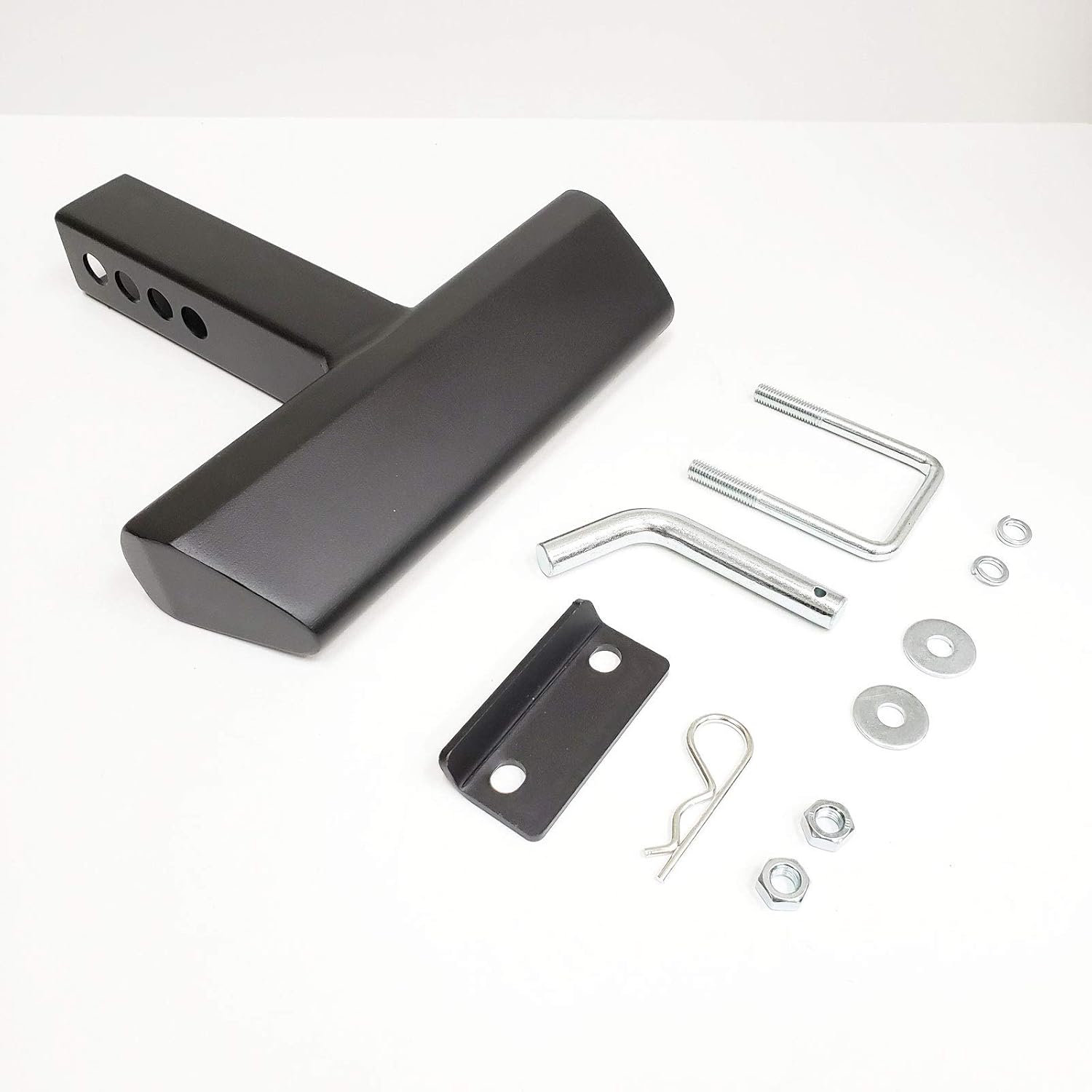 LEDIN 12" L Towing Hitch Step Bar 2" Receiver Black Universal Truck Bed Trailer Rear Bumper Guard Pack of 2