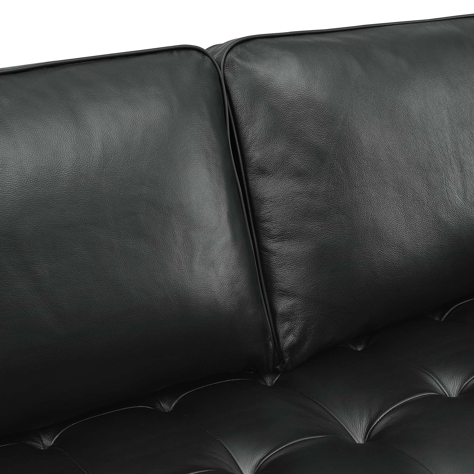 Modway Valour 98" Leather Sectional Sofa in Black