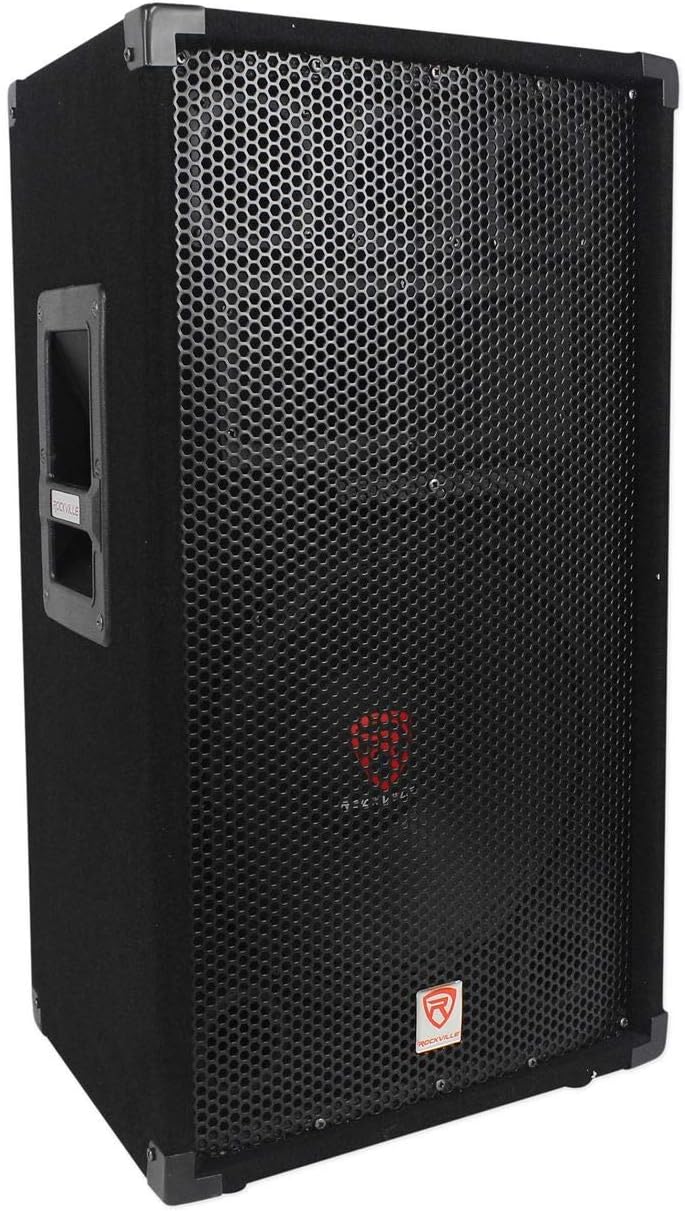 (2)Rockville RSG12 12 3Way 1000 Watt 8Ohm Passive DJ PA Speaker +Stands +Cables