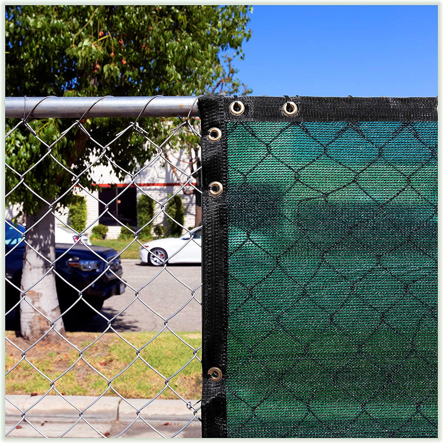 ColourTree 6' x 25' Green Fence Privacy Screen Windscreen Shade Fabric Cloth HDPE, 90% Visibility Blockage, with Grommets, Heavy Duty Commercial Grade, Cable Zip Ties Included - Custom Avalible
