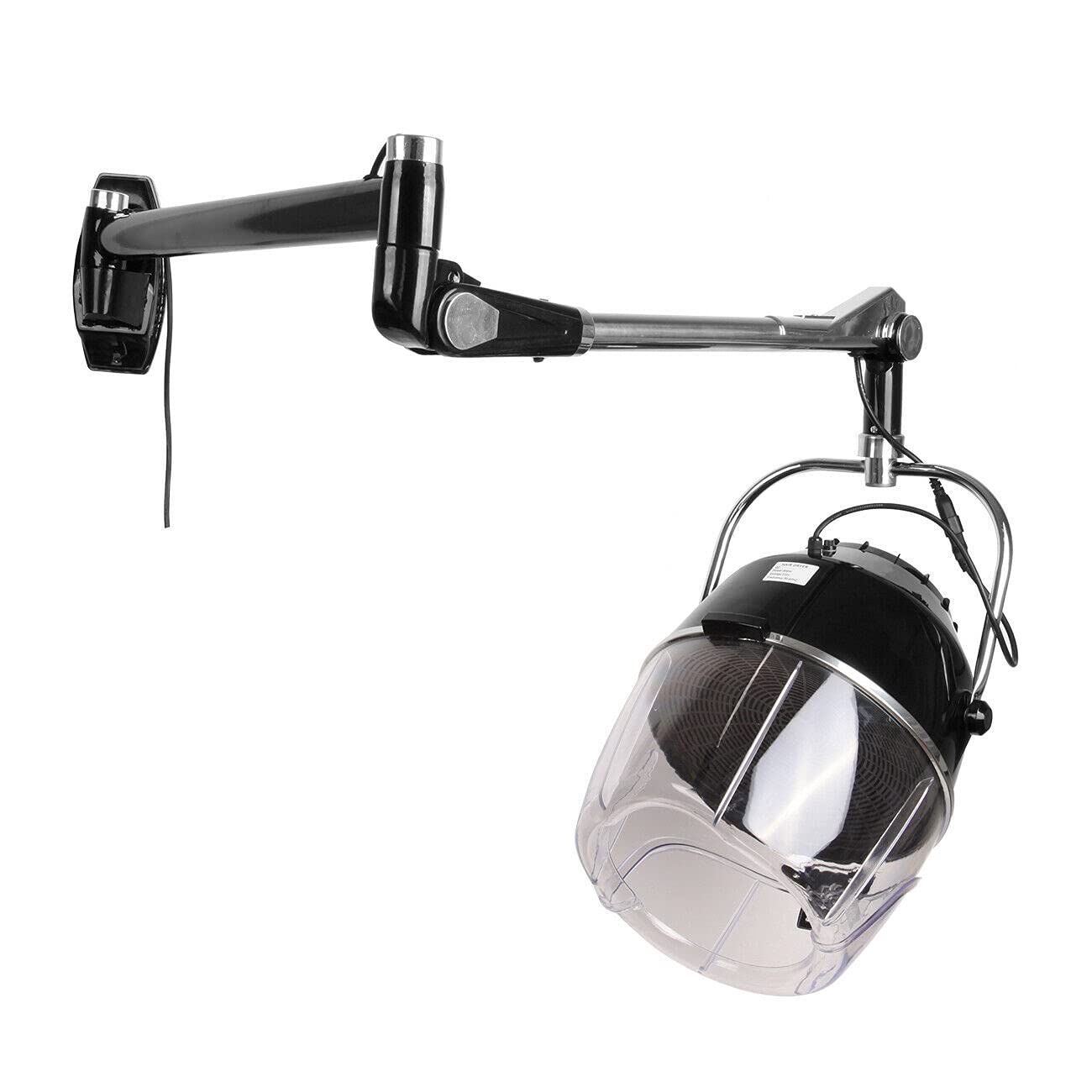 Professional Wall Mounted Hair Dryer 2, Adjustable Hood Salon Dryer with Swing Arm, Professional Hair Dryer for Fast Drying, CE Approved, Black