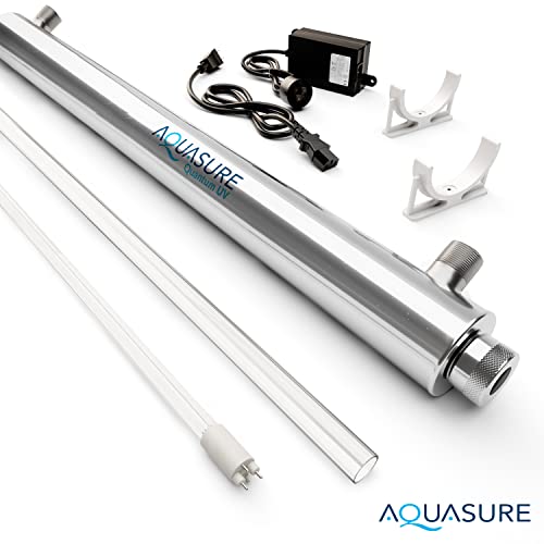Aquasure Ultraviolet Light UV-C Water Sterilizer Filter System for Whole House Water Sterilization, Disinfection and Purifier | Destroys 99.99% of Bacteria, Virus & Ecoli