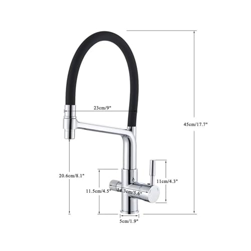 Kitchen Filter Faucet Pull Down Kitchen Faucet Dual Spout Filter Faucet Mixer 360 Degree Rotation Water Purification Feature Tap,Faucet for Kitchen