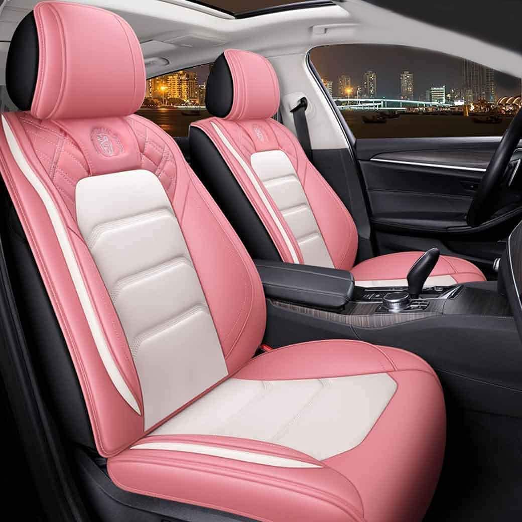 OSO Comfortable Leather Auto Car Seat Covers 5 Seats Full Set Universal Fit (Blue&White)