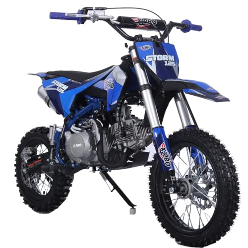 X-PRO 125cc Kids Dirt Bike Pit Bike Youth Dirt Pit Bike with 4-Speed Semi-Automatic Transmission, Big 14"/12" Tires!