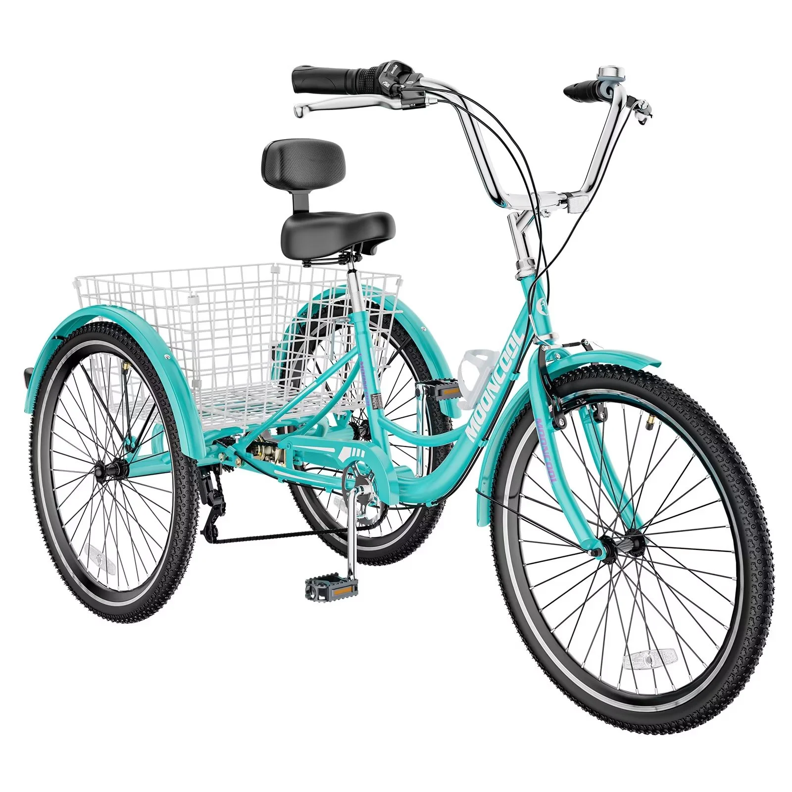 MOPHOTO Adult Tricycles 3 Wheel 7 Speed Trikes, 20/24/26 inch with Big Basket for Shopping, Picnics Exercise Men's Women's Senior's Trike