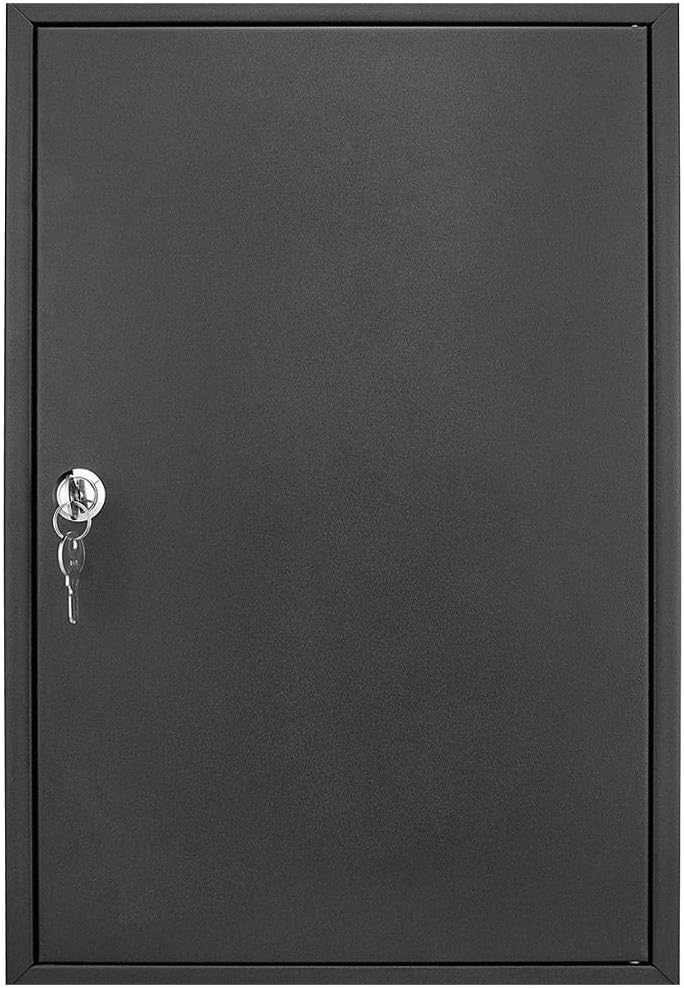 Steel Key Cabinet Box with 24 Key Slots and 24 Key Tags, Security Key Box with Combination Lock, Black
