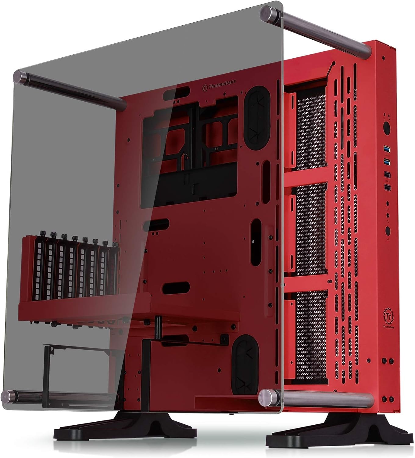 Thermaltake Core P1 Tempered Glass Edition Mini ITX Open Frame Panoramic Viewing Tt LCS Certified Gaming Computer Case CA-1H9-00T1WN-00, Black
