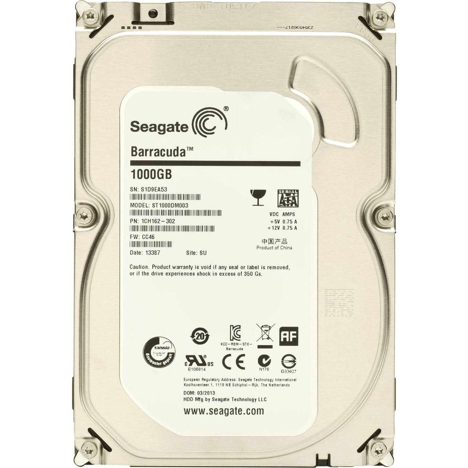 Seagate Barracuda St1000dm003 1 TB 3.5x22 Internal Hard Drive