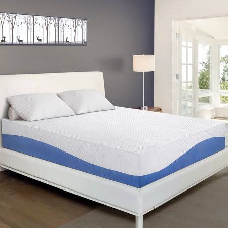Granrest 10 inch Aquarius Cool Gel Memory Foam Mattress King Blue
