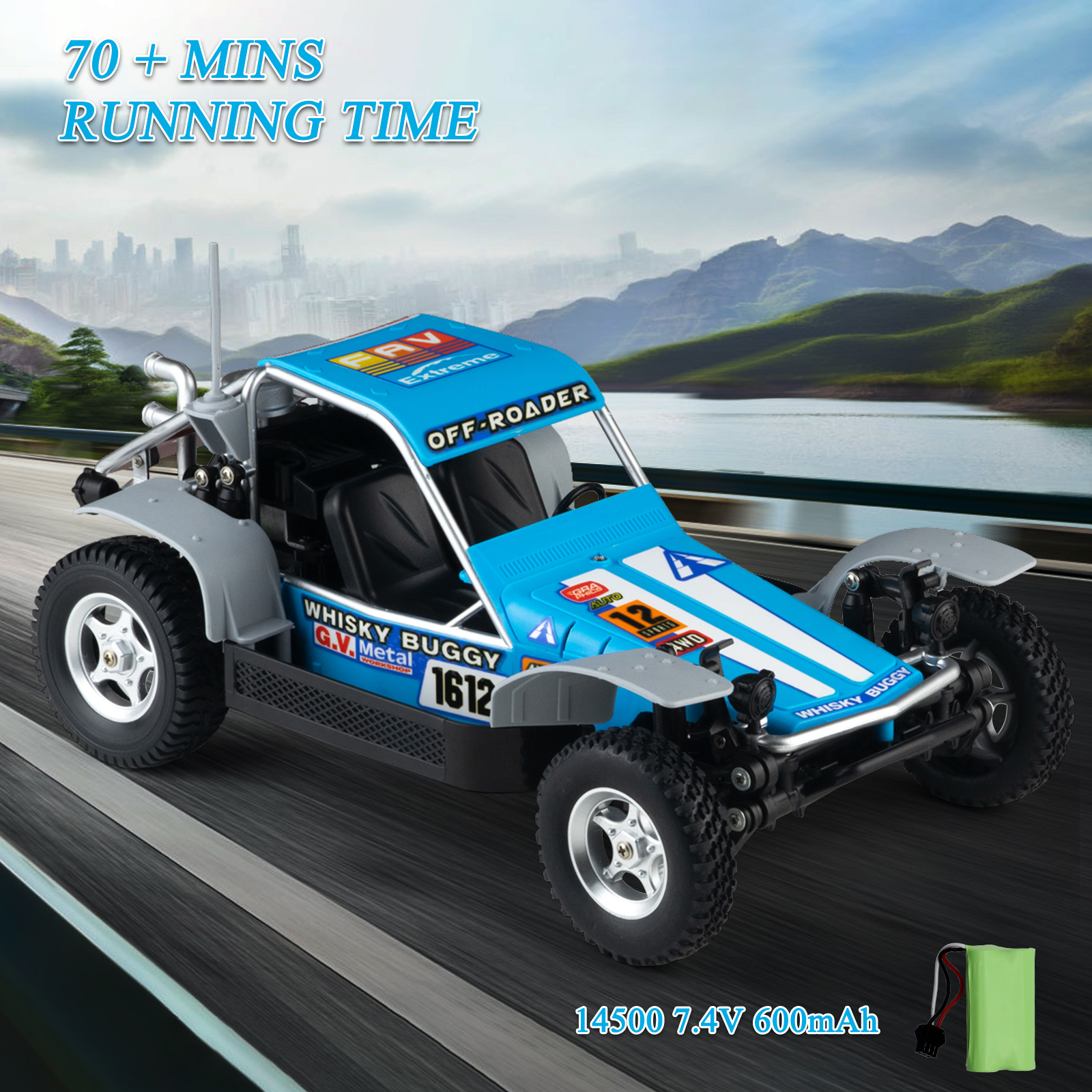 Fistone 1:16 RC Fast Attack Vehicle -12MPH High Speed 4WD Remote Control Cars for Boys, RC Truck with 2.4Ghz Radio Control, Gifts for Kids Adults, Blue
