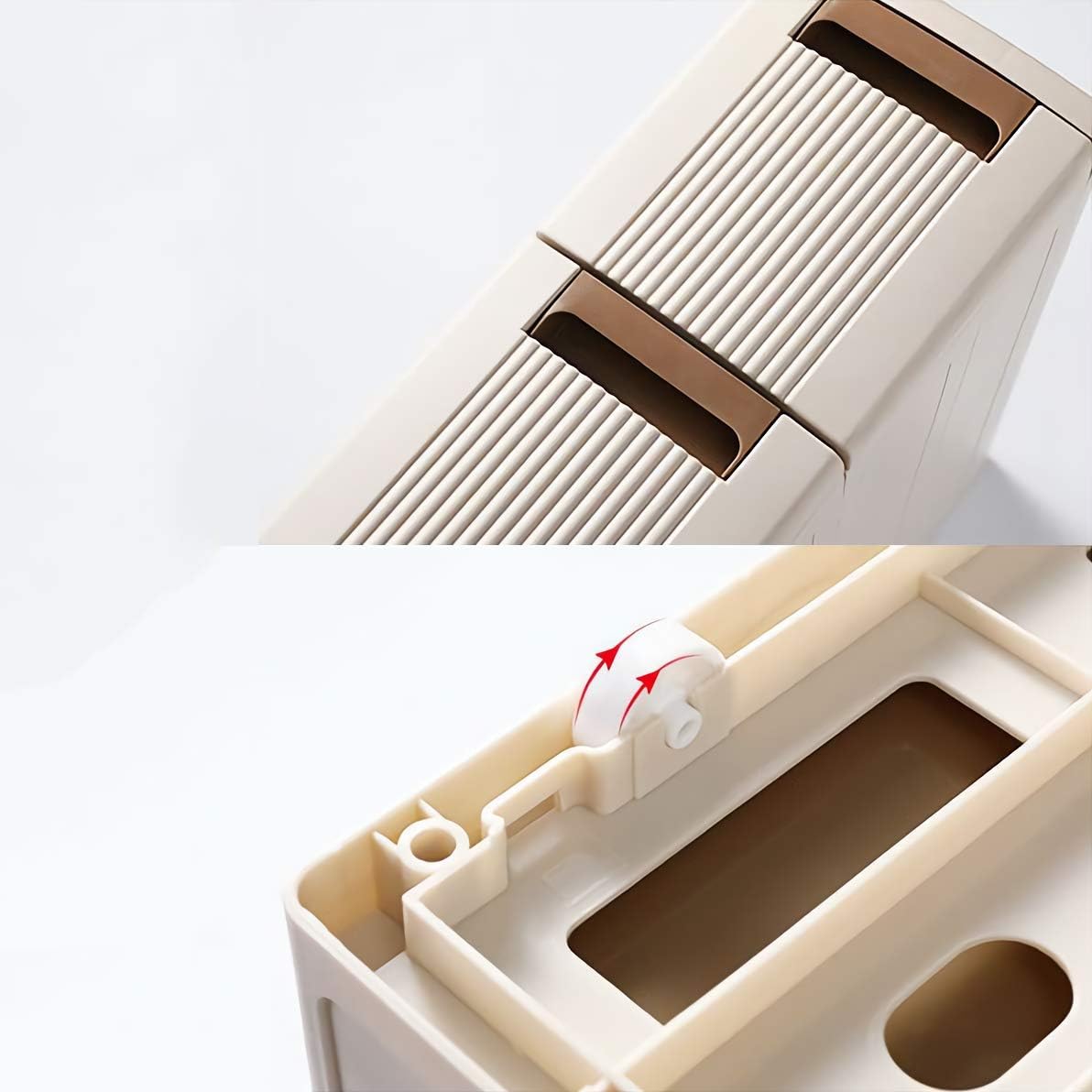 Feibrand 5 Storage Drawers Rolling Cart Organizer Plastic Drawers Unit on Wheels Tower Narrow Slim Container Cabinet for Bathroom Bedroom 17.7 x 7 x 38.8 Inches