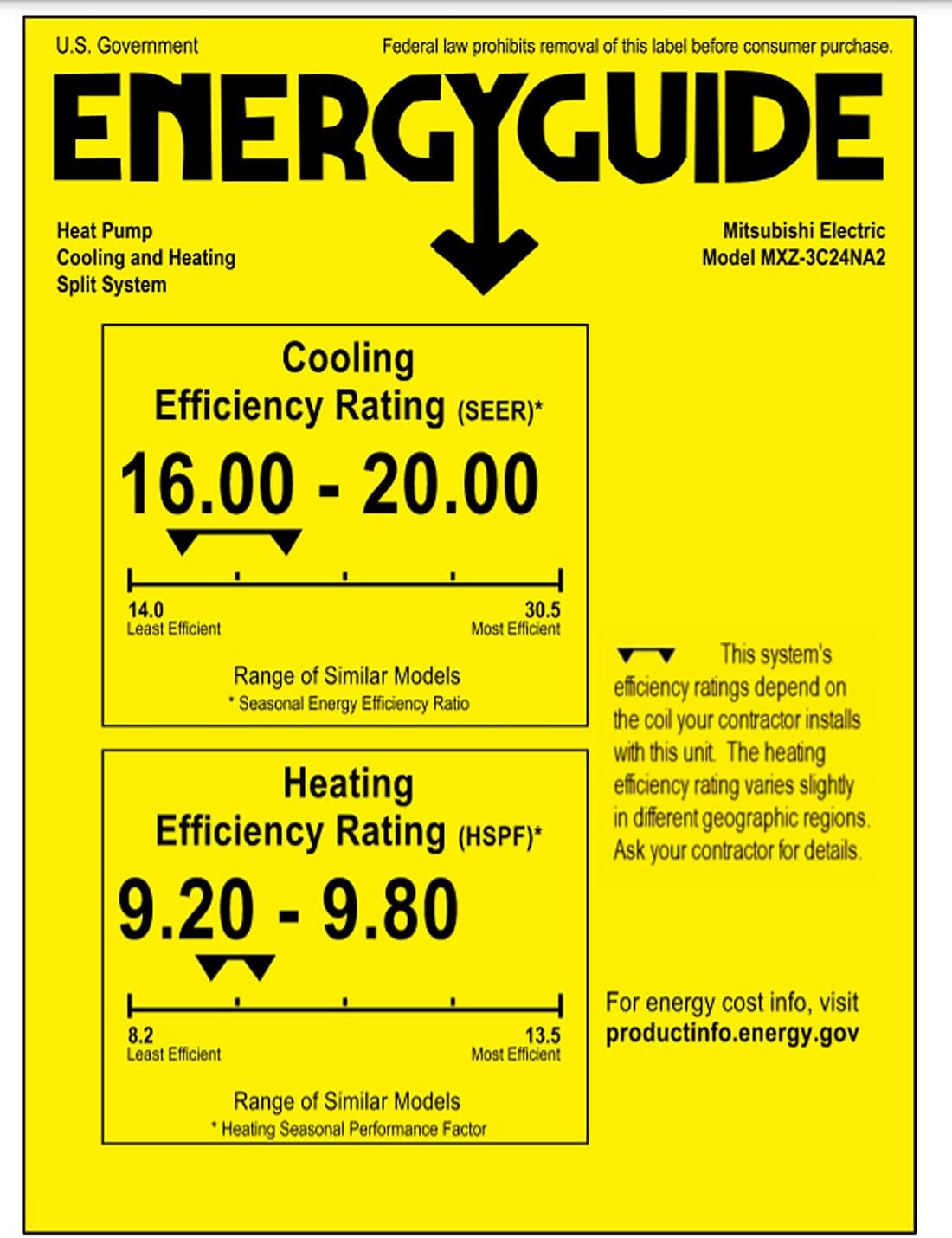 Mitsubishi 27-24,000 BTU Tri Zone Ductless Split System Wall Mount unit 3 x 9,000 BTU, SEER 19-20 Cool & Heat Energy Efficient