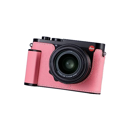 Camera Half Case for Leica Q3,SIUTATDSH Vintage Metal Genuine Leather Camera Protective Cases Stylish Portable Shockproof (BlackC)