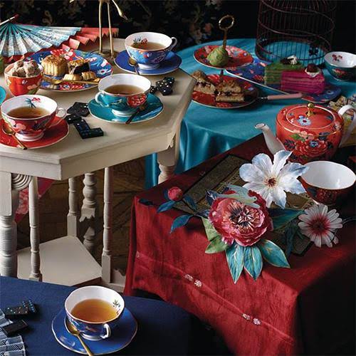 Wedgwood Paeonia Blush Cake Stand Two-Tier (Coral u0026 Red)