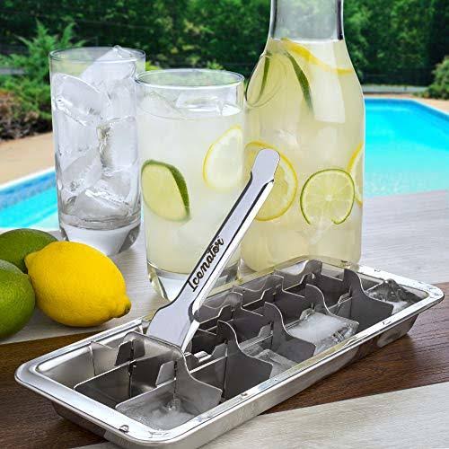 GOWA Easy Removal Metal Ice Trays with Handle - Stainless Steel Ice Cube Maker and Tray, 18 Slot Mold - BPA-Free, Food-Grade Fre