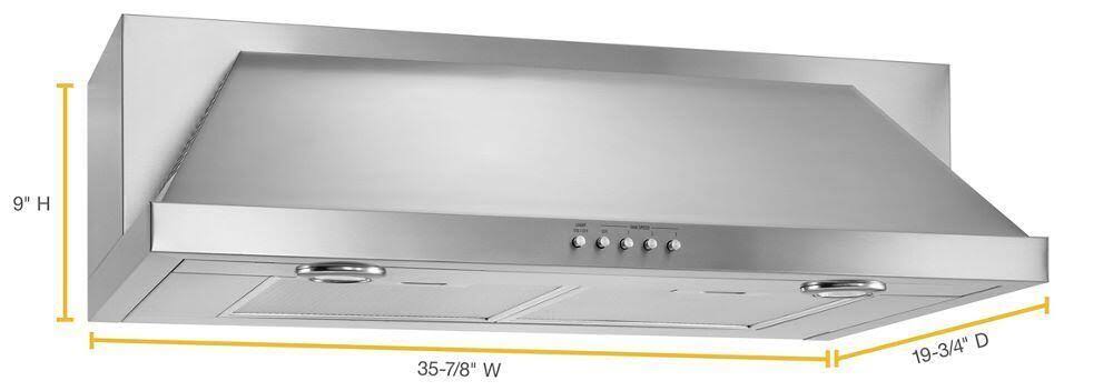 Whirlpool 36x22 Convertible Under-Cabinet Hood Stainless Steel