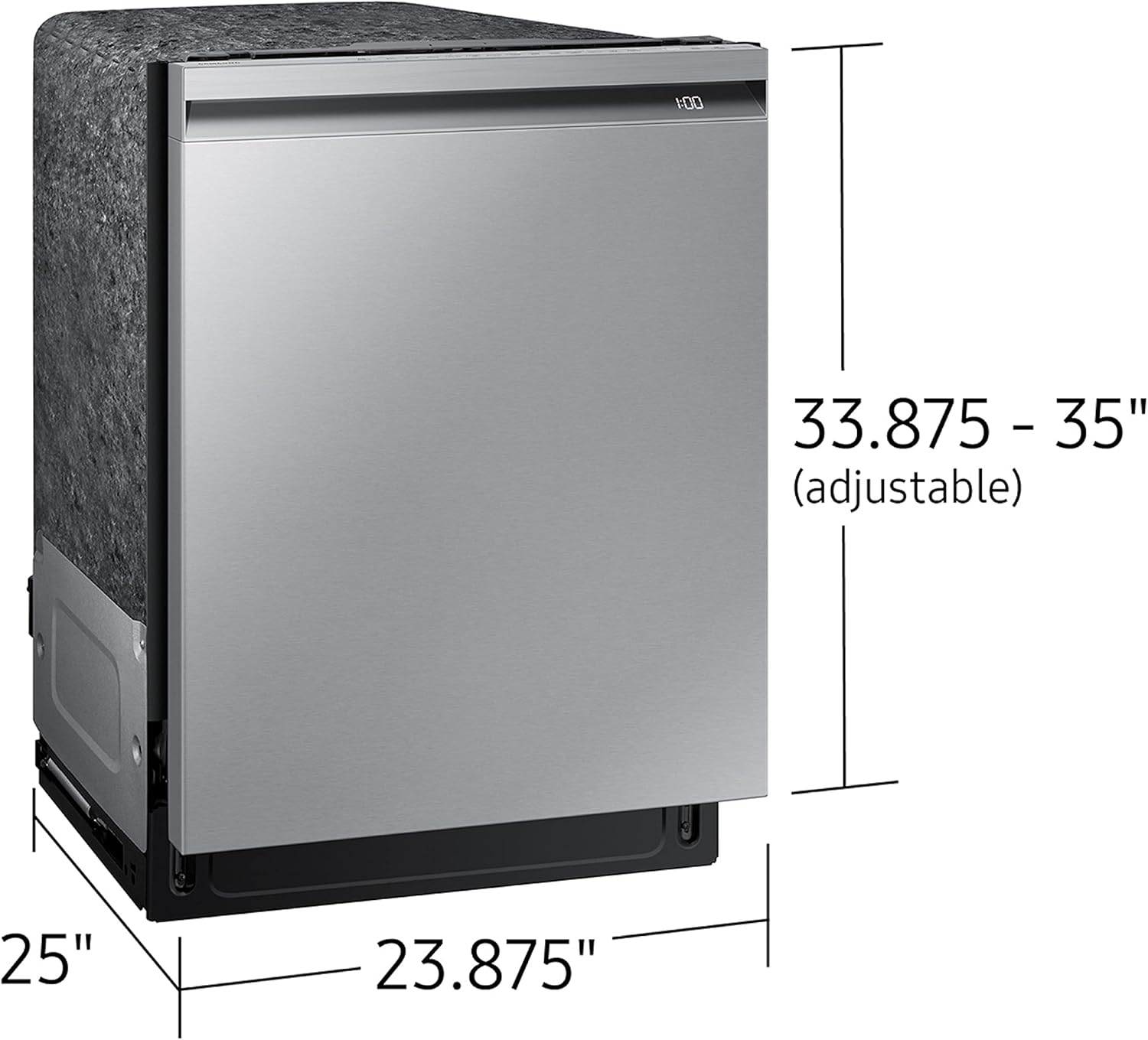 SAMSUNG Smart 44dBA Dishwasher w/ StormWash+, AutoRelease Door, Quiet Operation, 3 Dish Racks, Pre Blast Cycle, Energy Star Certified, DW80B6060US/AA, Fingerprint Resistant Stainless Steel