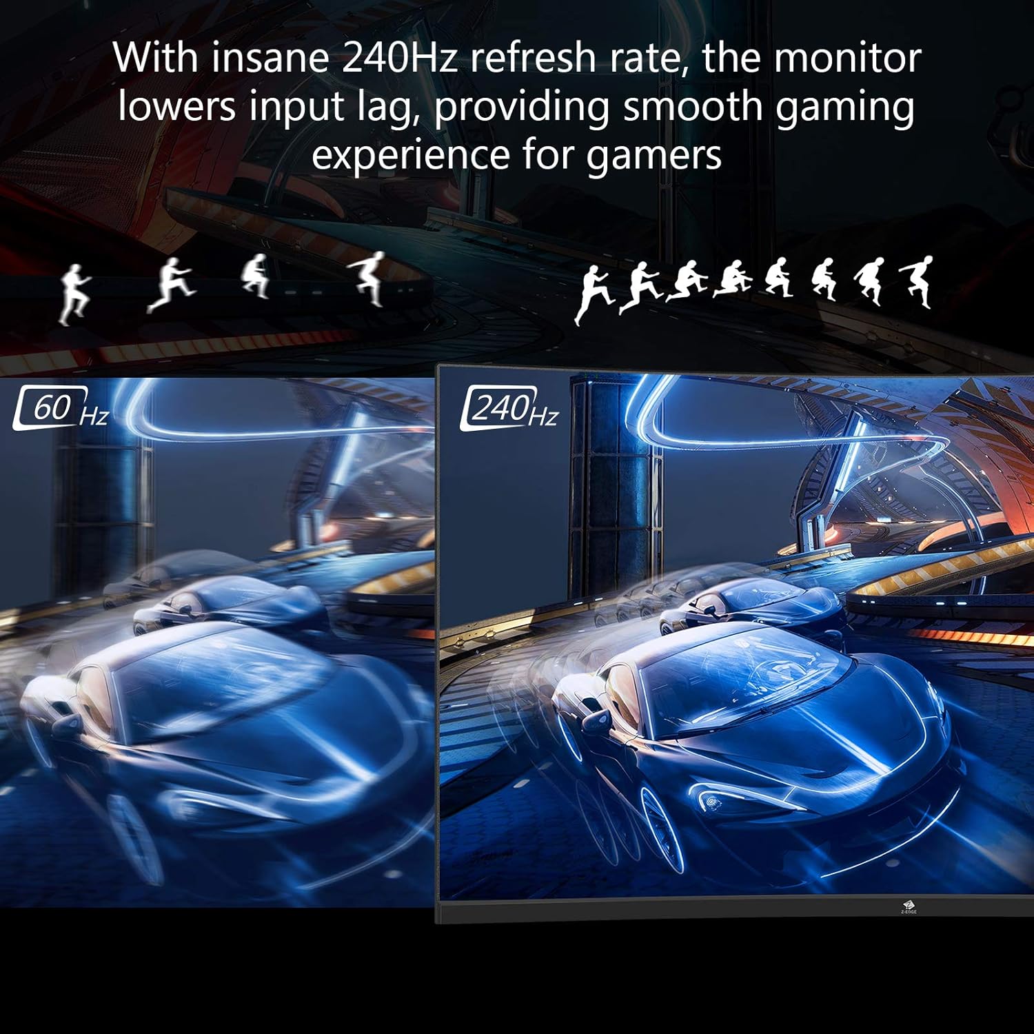 Z-Edge UG32P 32-inch Curved Gaming Monitor 16:9 1920x1080 240Hz 1ms Frameless LED Gaming Monitor, AMD Freesync Premium Display Port HDMI Build-in Speakers