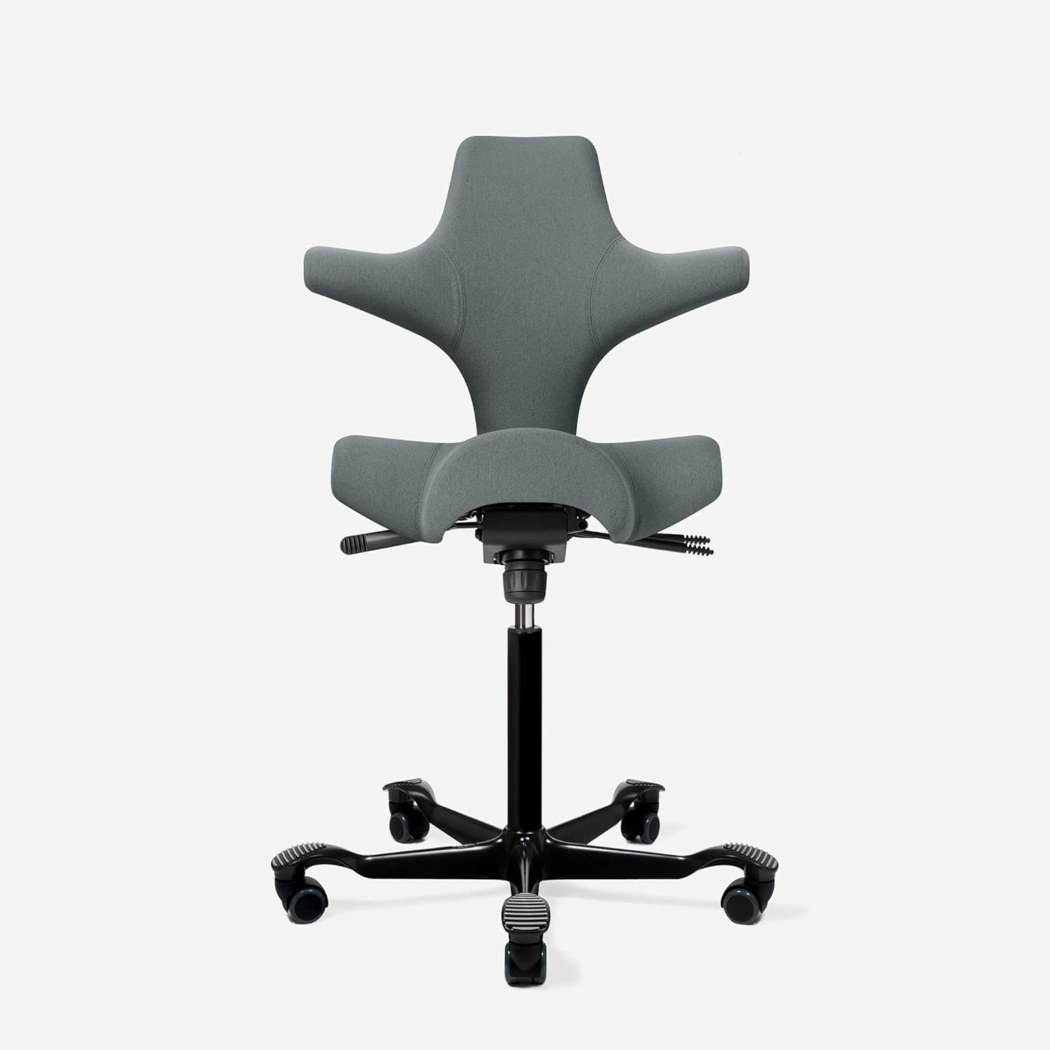 HAG Capisco Adjustable Standing Desk Chair - Silver Frame - Camira Era Cobalt Blue Seat