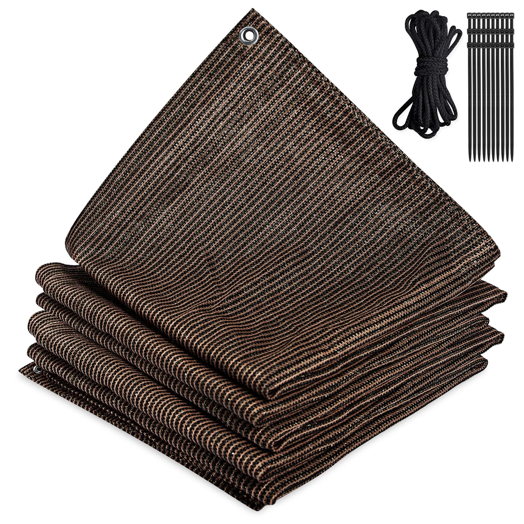 90% Shade Fabric Sun Shade Cloth Privacy Screen for Outdoor Patio Garden Pergola Cover Canopy 6x10 FT, Mocha