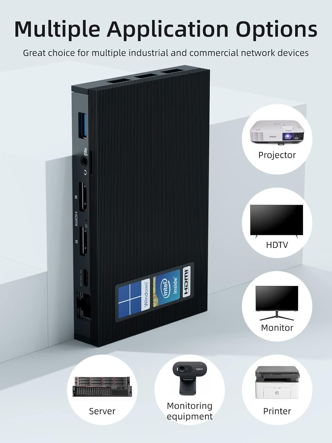 MeLE Mini PC Quieter2Q Fanless Windows 11 Pro Portable Desktop Micro Computer J4125 8G 256GB 4K Dual HDMI Gigabit Ethernet Small Form Factor pc for Home Office School Business Media Industry IoT Etc.
