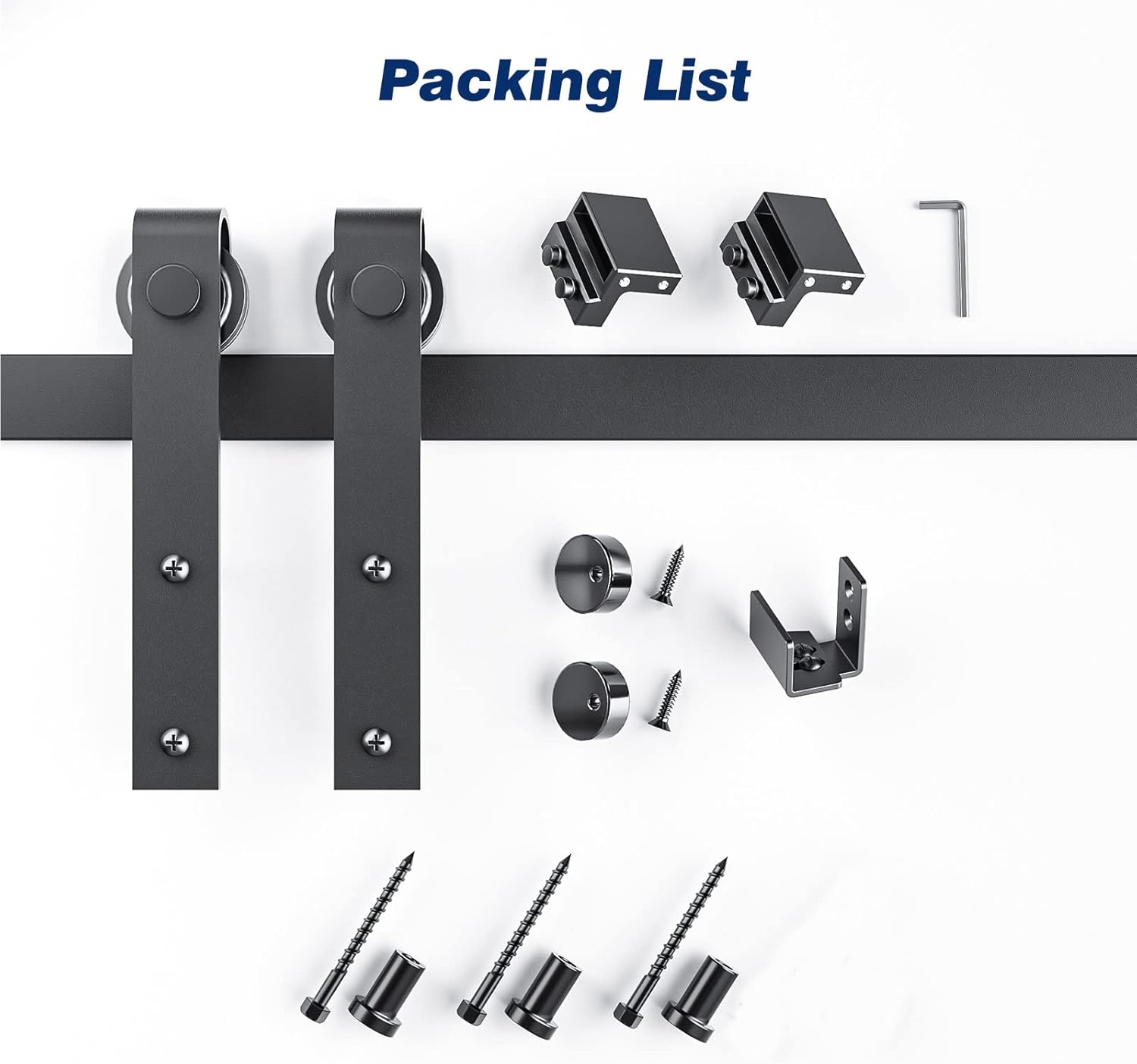 EaseLife 5 FT Cabinet Mini Sliding Double Barn Door Hardware Track Kit,Easy Install,Slide Smoothly Quietly,Apply for Storage Window TV Stand and Other Shielding (No Cabinet)