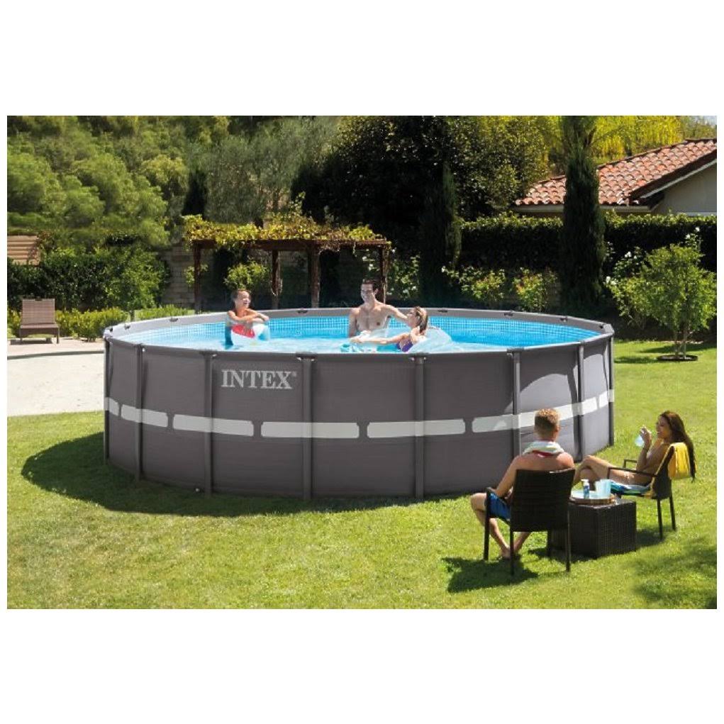 Intex 18& x 52x22 Ultra Frame Above Ground Swimming Pool Set with Sand Filter Pump